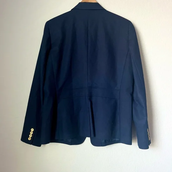 VTG LRL Ralph Lauren Womens Blazer Navy Crest & Crown Cotton Jacket Sz 12 Y2K - Picture 2 of 12